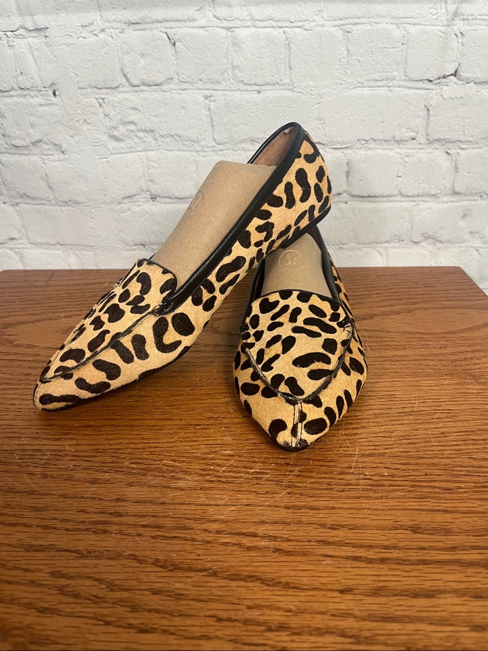 ME TOO Cade Animal Print Genuine Fur Leather Loafers flats size 9.5